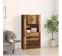 (ON SALE)Meuble Salon/Rangement Cuisine - Haut de buffet - Bois ancien - 80x33x150 cm ,Bois d'ingénierie EU607299