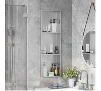 (ON SALE)Niche de Douche - Niche Salle de Bain Argent 90x30x9.5 cm Acier inoxydable EU431023