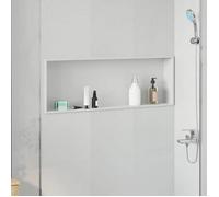 (ON SALE)Niche de Douche - Niche Salle de Bain Blanc 90x30x9.5 cm Acier inoxydable EU650925