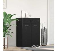 (ON SALE)Rack à chaussures - Capacité 16 Paires, - Chêne noir - 60x35x84 cm ,Bois d'ingénierie,pour Couloir/Vestiaire EU324829