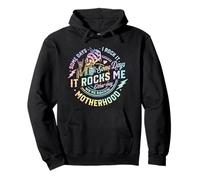 on Some Days I Rock it on Some Days it Rock me tie Dye Skull Mom Sweat à Capuche