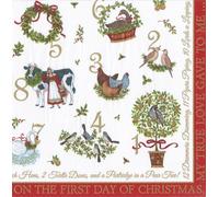 On The 12th Day Caspari Lot de 20 serviettes en papier 3 plis 25 cm