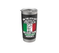 On The Eighth Day God Created The Italian Pride Heroes Gobelet isotherme en acier inoxydable double paroi