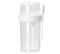 On The Go Cereal Cup - Leakproof Portable Breakfast Container, 2 Layer Yogurt Storage Cup with Fork, Large 1070ml Travel Food Container for Cereal Milk Fruit Snacks, Reusable Lunch Prep Bowl