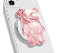 On The Grip Support magnétique 3D extensible et pliable en forme d'ours en gélatine pour smartphone, tablette, accessoire de téléphone portable (rose clair)