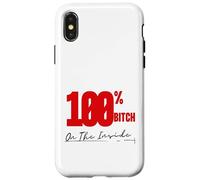 on The Inside I'm 100% Bitch 4B Movement Mama Bear Cadeaux Coque pour iPhone X/XS