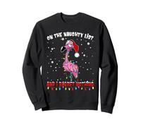 on The Naughty List and i Regreet Nothing Flamingo Sweatshirt