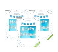 On the Wall - Lot de 3 fanions bleus « Happy Birthday » de 4 mètres avec 10 drapeaux réutilisables à suspendre pour fête, mur, porte, utilisation intérieure et extérieure