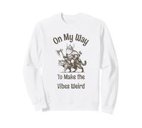 on The Way to Make The Vibes Weird. Viking Frog on Cat Sweatshirt