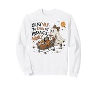 on The Way to Spend My Husbandd's Money Halloween Wife Ghost Sweatshirt