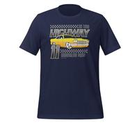 On Time Highway Adrenaline Pump Classic Cars T-shirt unisexe pour adulte, bleu marine, XS