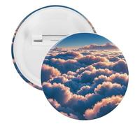 On Top of The Cloud Badge rond en métal, broche légère pour sac à dos, épingles à boutons tendance pour chemises, vestes, châle, manteau, unisexe, 12PCS, Fer blanc, épingles rondes en métal
