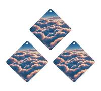 On Top of The Cloud Lot de 3 désodorisants pour voiture à suspendre en forme de losange - Cartes parfumées durables pour voiture, maison, bureau - Style noir