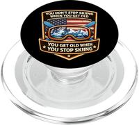 on vieillit Quand on arrête de Skier Winter American Skier USA PopSockets PopGrip pour MagSafe