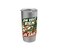 On Voit Rien Mais Je Sais Humour Supporter Rugby Gobelet isotherme en acier inoxydable double paroi