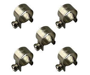 On1shelf Lot de 5 petits colliers de serrage pour tuyau de carburant en acier inoxydable Argent
