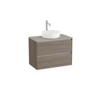 Ona Meuble 2 Tiroirs Pr Lav Centré + Plan 800 Orme Foncé-Roca A851728511