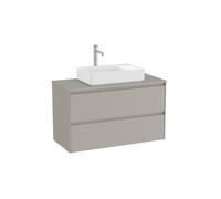 Ona Meuble 2 Tiroirs Pr Lavabo Centré + Plan 1000Mm Gris Mat-Roca A851730510