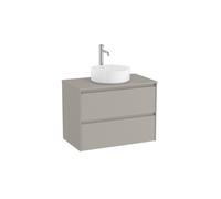 Ona Meuble 2 Tiroirs Pr Lavabo Centré + Plan 800Mm Gris Mat-Roca A851728510