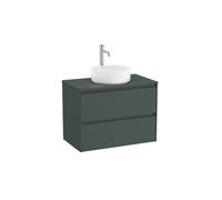 Ona Meuble 2 Tiroirs Pr Lavabo Centré + Plan 800Mm Vert Mat-Roca A851728513