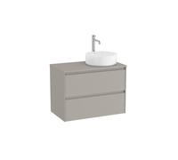 Ona Meuble 2 Tiroirs Pr Lavabo Droite + Plan 800Mm Gris Mat-Roca A851727510