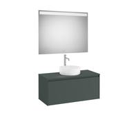 Ona Pack Meuble 1T+Plan Pr Lav Centré+Miroir 1000 Vert Mat-Roca A851714513