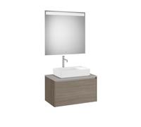 Ona Pack Meuble 1T+Plan Pr Lav Centré+Miroir 800 Orme Foncé-Roca A851712511