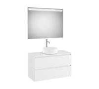 Ona Pack Meuble 2T + Plan + Miroir Eidos 1000Mm Blanc Mat-Roca A851718509