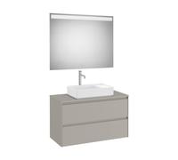 Ona Pack Meuble 2T + Plan + Miroir Eidos 1000Mm Gris Mat-Roca A851718510