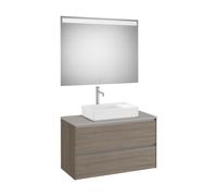 Ona Pack Meuble 2T + Plan + Miroir Eidos 1000Mm Orme Foncé-Roca A851718511