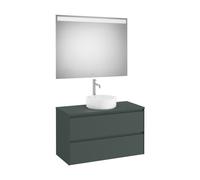 Ona Pack Meuble 2T + Plan + Miroir Eidos 1000Mm Vert Mat-Roca A851718513