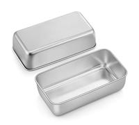 Onader Lot de 2 moules à pain rectangulaires, moules à pâtisserie en acier inoxydable, parfaits pour le pain et les gâteaux, passent au lave-vaisselle et sains, 23,5 x 12,5 x 6,5 cm