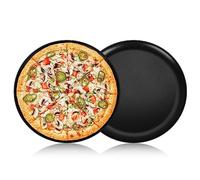 Onader Lot de 2 plaques à pizza rondes en acier inoxydable avec revêtement antiadhésif 30 cm pour cuisson et service, non toxique et sain, durable et facile à nettoyer