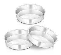 Onader Lot de 3 moules à gâteau ronds de 20,3 cm en acier inoxydable pour la pâtisserie, idéal pour les gâteaux d'anniversaire, de Noël, de mariage, non toxiques et sains, finition miroir et passe au