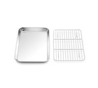 Onader Mini plaque de cuisson rectangulaire avec grille de refroidissement, 23,7 x 17,7 x 2,5 cm, facile à nettoyer et saine