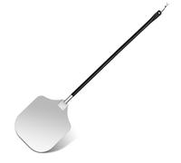 Onader Pelle à pizza rectangulaire en aluminium dur avec poignée en métal amovible (124 cm) pour pizza, pain, gâteau, légère et facile à nettoyer