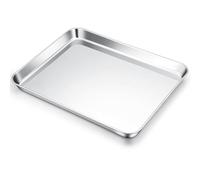 Onader Plaque de cuisson, rectangulaire, en acier inoxydable, pour pâtisserie, cuisine, saine et passe au lave-vaisselle, 31,4 x 24,6 x 2,5 cm