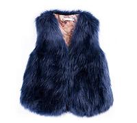 OnaiC Gilet en fourrure court pour femme - Gilet polaire sans manches - Gilet en fourrure synthétique - Col en V - Élégant - Gilet de transition moelleux - Gilet d'hiver en polaire - Gilet court chaud