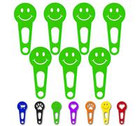 OnAir® jetons de chariot de courses, dispositif de déverrouillage de chariot de courses pour un retrait immédiat ; Porte-clés en forme de jeton de caddie (Happy Face, Vert, 7 pièces)