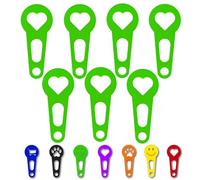 OnAir® jetons de chariot de courses, dispositif de déverrouillage de chariot de courses pour un retrait immédiat ; Porte-clés en forme de jeton de caddie (Cœur, Vert, 7 pièces)