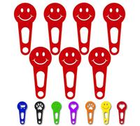 OnAir® jetons de chariot de courses, dispositif de déverrouillage de chariot de courses pour un retrait immédiat ; Porte-clés en forme de jeton de caddie (Happy Face, Rouge, 24 pièces)