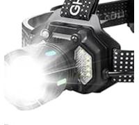 Onalix Lampe Frontale LED Rechargeable - 3000Lumens, 8 Modes, Angle Réglable à 60°, Étanchéité IPX4 - Parfaite pour Activités Extérieures : Course, Camping, Vélo, Pêche Rouge