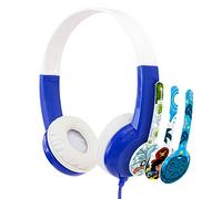 ONANOFF Buddyphones Discover Volume Limiting Kids Headphones | Durable, Comfortable,& Customizable | Blue