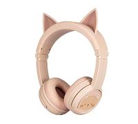 ONANOFF BuddyPhones PlayEars+ Casque Bluetooth sans Fil pour Enfants avec Oreilles de Chat, autonomie de 24 Heures, Mode étude, Casque Supra-auriculaire pour tablettes, Smartphone, PC