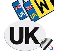 Onarway Lot de 3 autocollants ovales UK pour plaque d'immatriculation de voiture - Pour voitures, camionnettes, camions - Pas de soufflage et faciles à enlever sans rayure, pour routes européennes