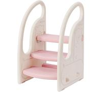 Onasti Marche Pied pour Enfant,Tabouret 3 marches bébé, Hauteur réglable,Rehausseur Stable, Multifonction et Antidérapant, avec Poignées Parfait Cusine, Salle de Bain(Rosa)