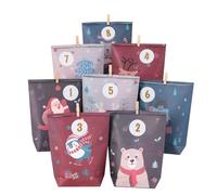 ONBAGLST Calendrier de l'Avent à remplir avec 24 sacs cadeaux et 24 autocollants numérotés ainsi que des pinces en bois, des sacs de Noël à remplir, des cadeaux et de l'Avent.