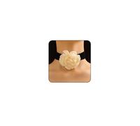 ONBRIG Collier ras du cou en velours noir avec rose rouge pour femme - Collier ras du cou floral pour printemps et été, 16 inch, Métal, Pas de gemme
