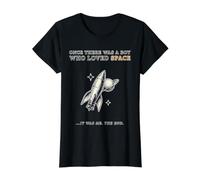 Once There Was A Boy Who Loved Space Rocket Astronaute T-Shirt Graphique avec Valeur