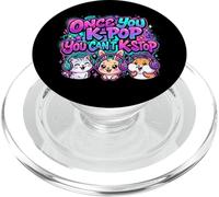 Once You K-Pop You Can't K-Stop Cute Animals Music Lover PopSockets PopGrip pour MagSafe